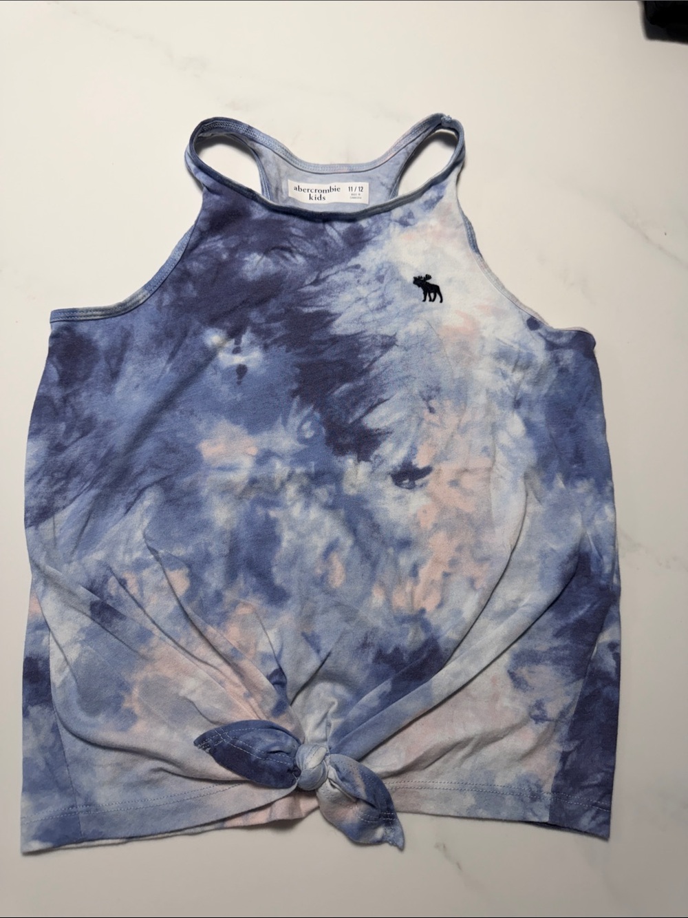 abercrombie kids Blue & Pink Tie-Dye Tank One-Piece with Front Knot